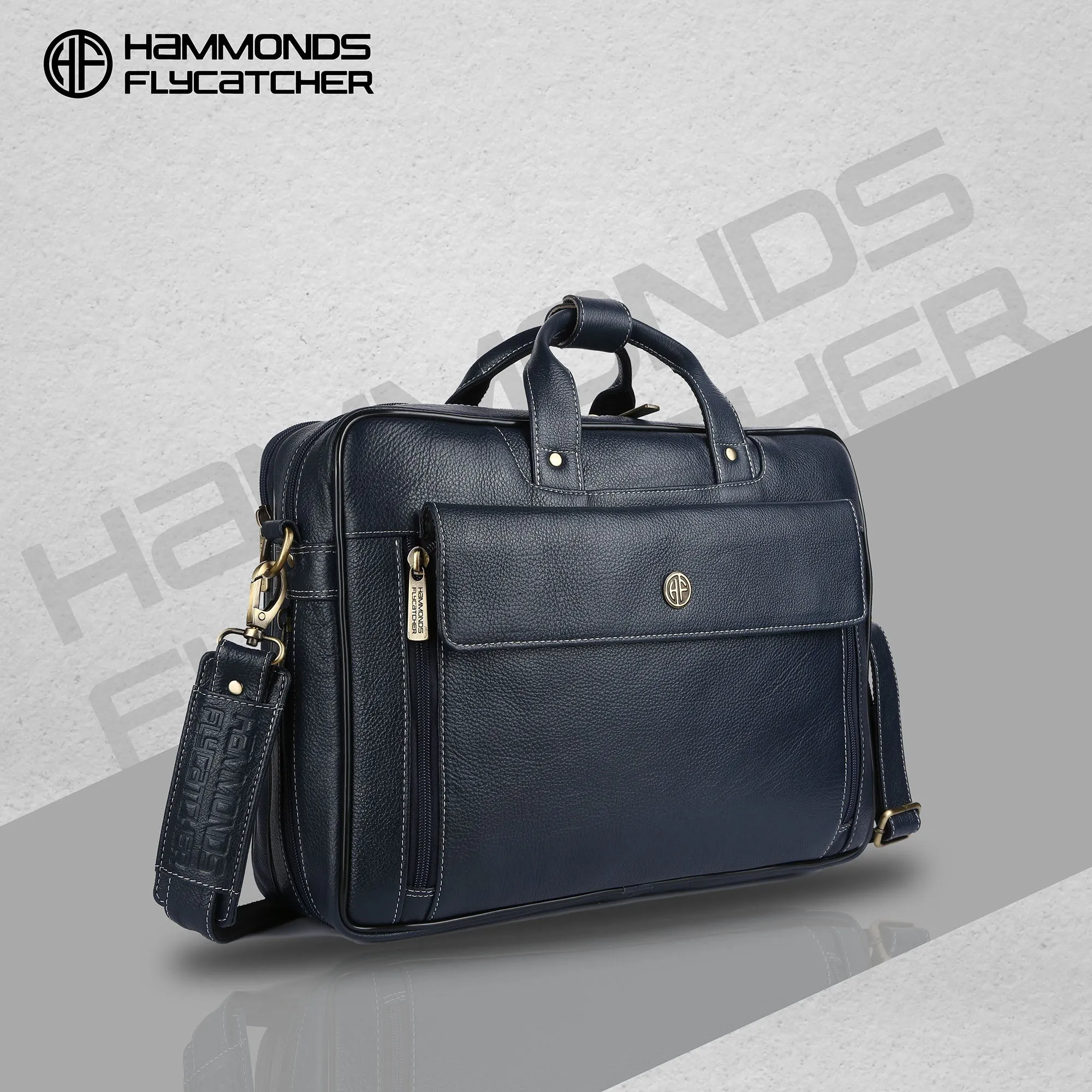 Genuine Leather Expandable Laptop Bag for Men with Adjustable Strap - Fits Upto 16" Laptop/MacBook  - 1 Year Warranty