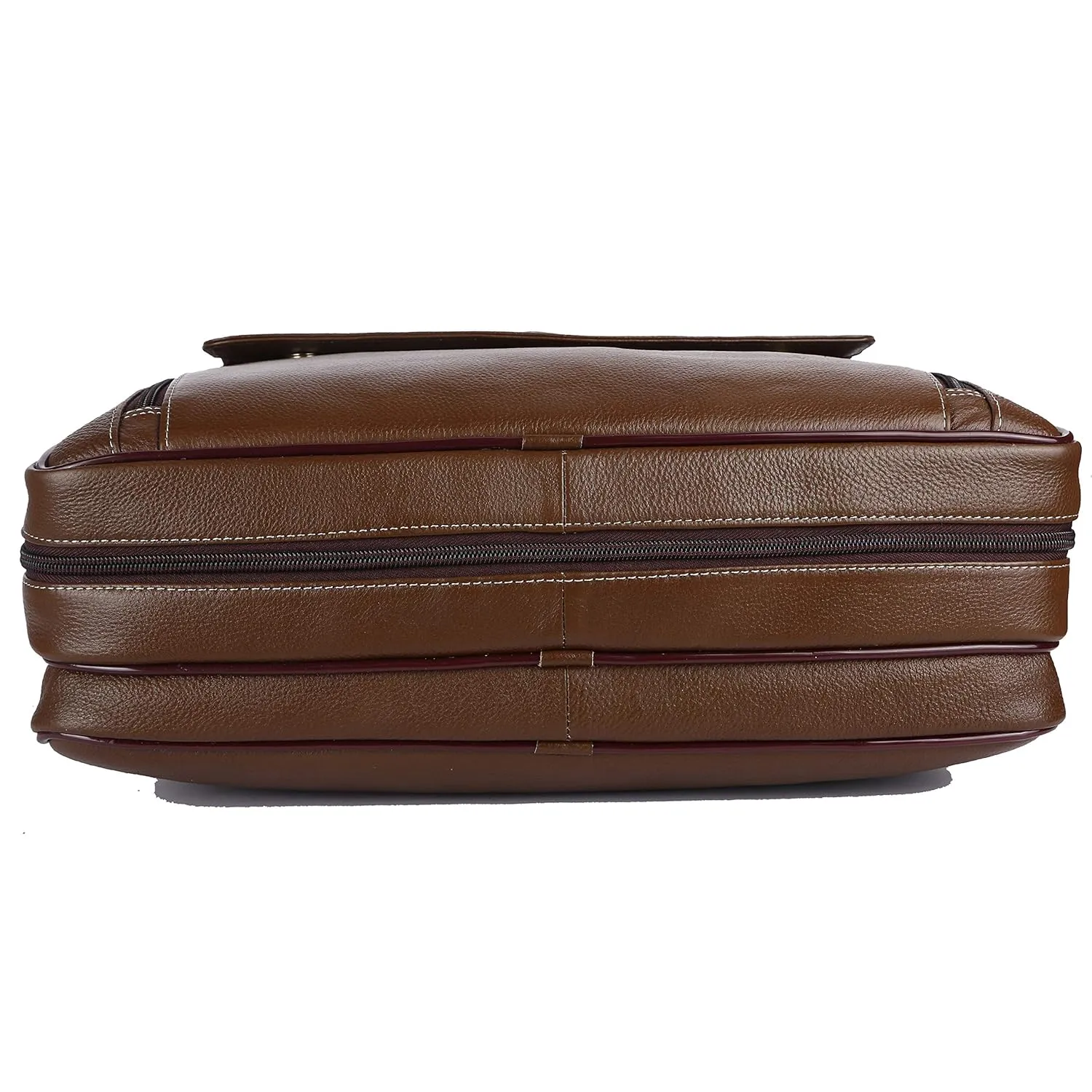 Genuine Leather Expandable Laptop Bag for Men with Adjustable Strap - Fits Upto 16" Laptop/MacBook  - 1 Year Warranty