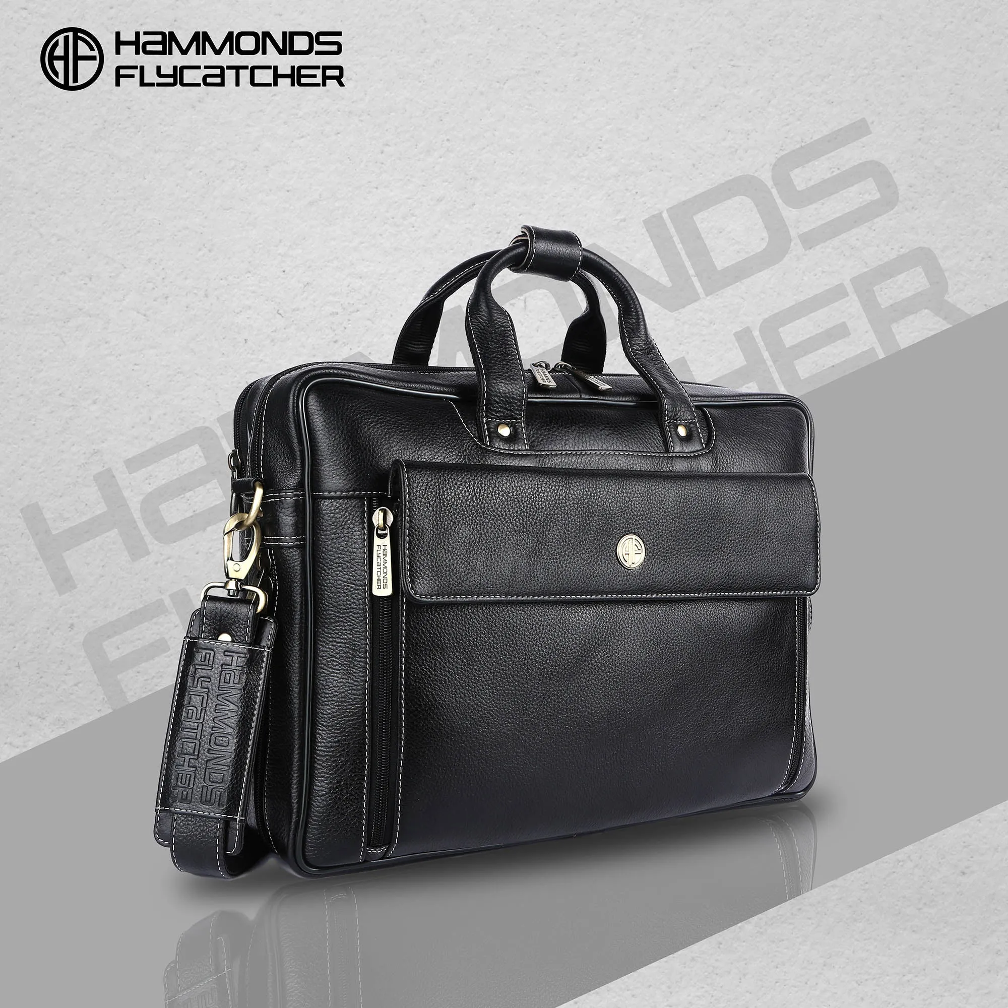 Genuine Leather Expandable Laptop Bag for Men with Adjustable Strap - Fits Upto 16" Laptop/MacBook  - 1 Year Warranty