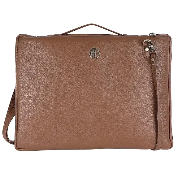 Genuine Leather Stylish Slim Laptop Sleeve Bag - Fits up to 15.6 Inch Laptop/MacBook