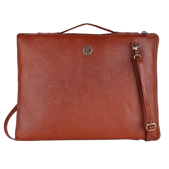 Genuine Leather Stylish Slim Laptop Sleeve Bag - Fits up to 15.6 Inch Laptop/MacBook