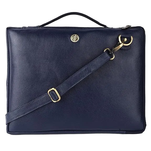 Genuine Leather Stylish Slim Laptop Sleeve Bag - Fits up to 15.6 Inch Laptop/MacBook