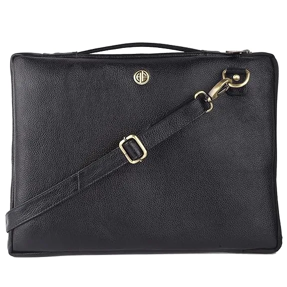Genuine Leather Stylish Slim Laptop Sleeve Bag - Fits up to 15.6 Inch Laptop/MacBook