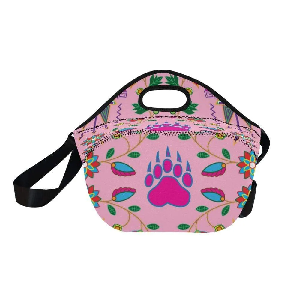 Geometric Floral Fall-Sunset Neoprene Lunch Bag/Large