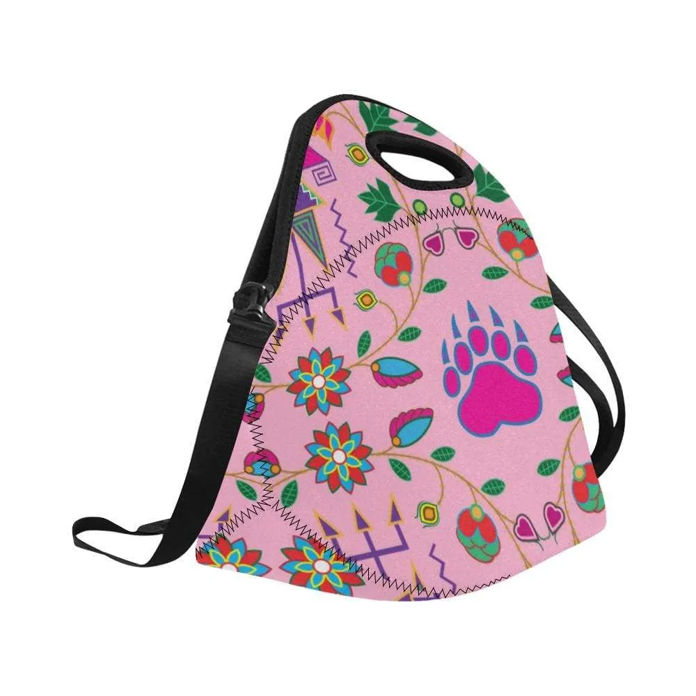 Geometric Floral Fall-Sunset Neoprene Lunch Bag/Large