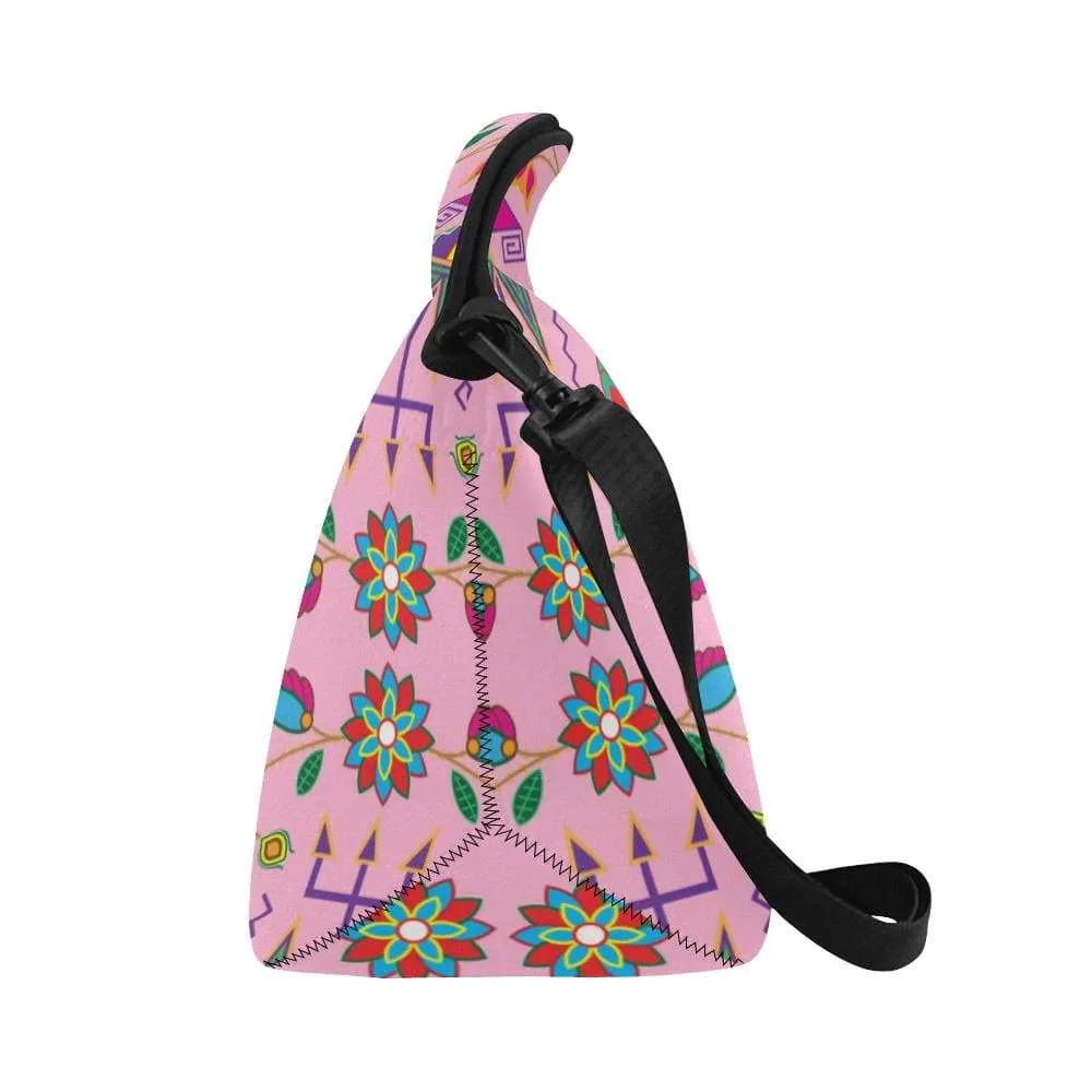 Geometric Floral Fall-Sunset Neoprene Lunch Bag/Large