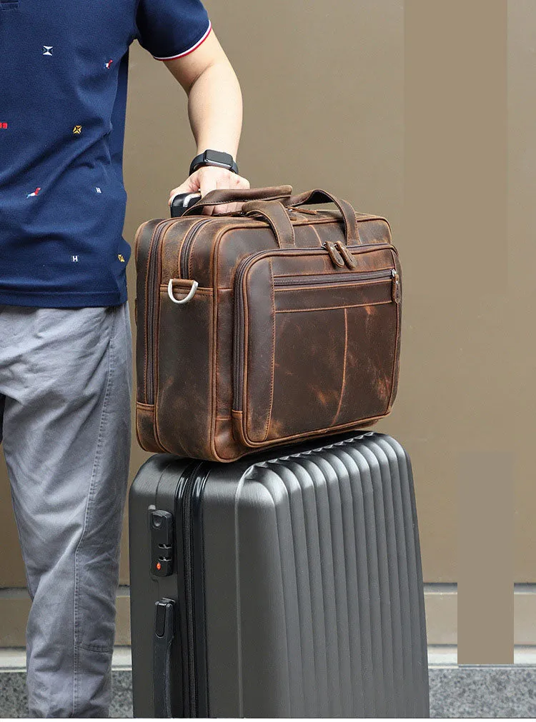 Handmade Grain Leather Messenger Bag, Briefcase for Men, Leather Laptop Bag, Leather Business Bag