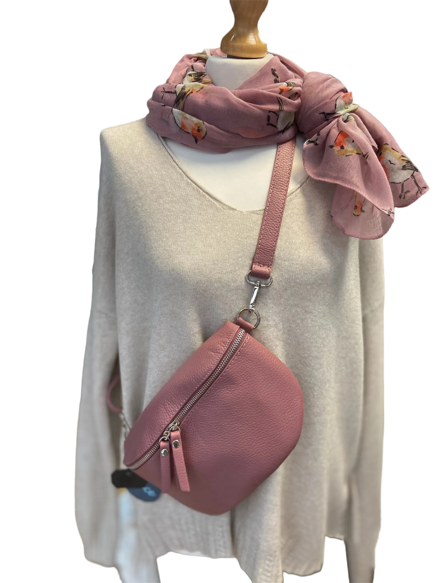 JADE   Italian leather sling/waist bag with detachable strap