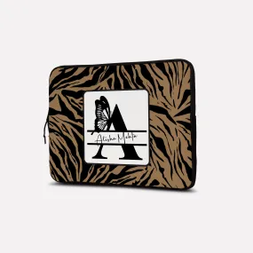 Laptop Sleeve - Zebra Print with Initials
