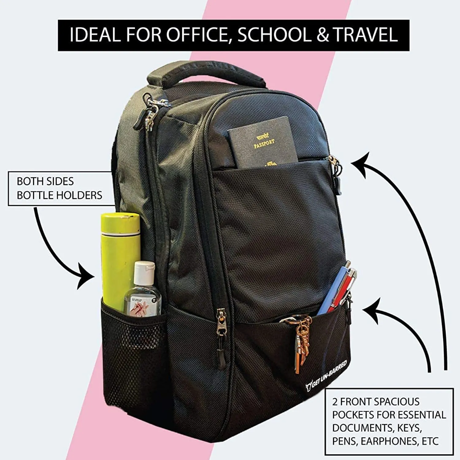 Lexus Laptop Backpack Upto 15.6 inches - Black