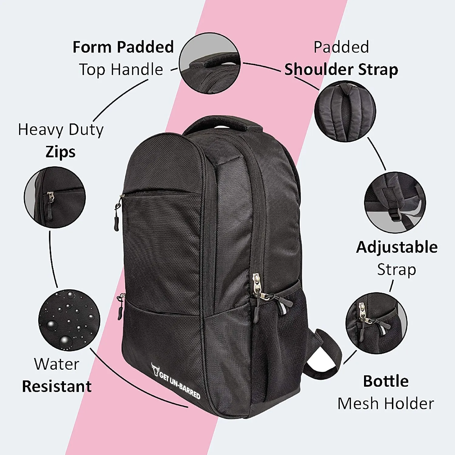 Lexus Laptop Backpack Upto 15.6 inches - Black