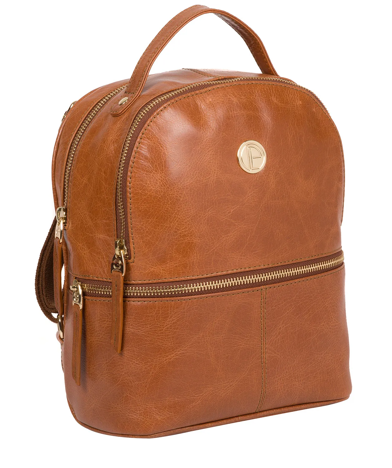 'Lunaria' Hazelnut Leather Backpack
