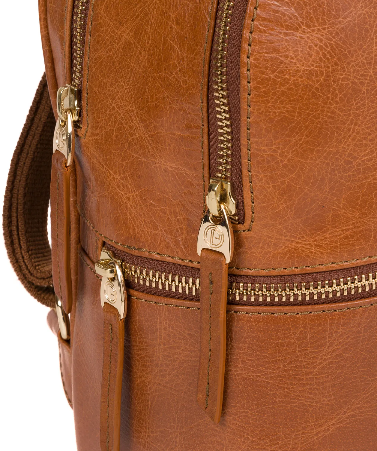 'Lunaria' Hazelnut Leather Backpack