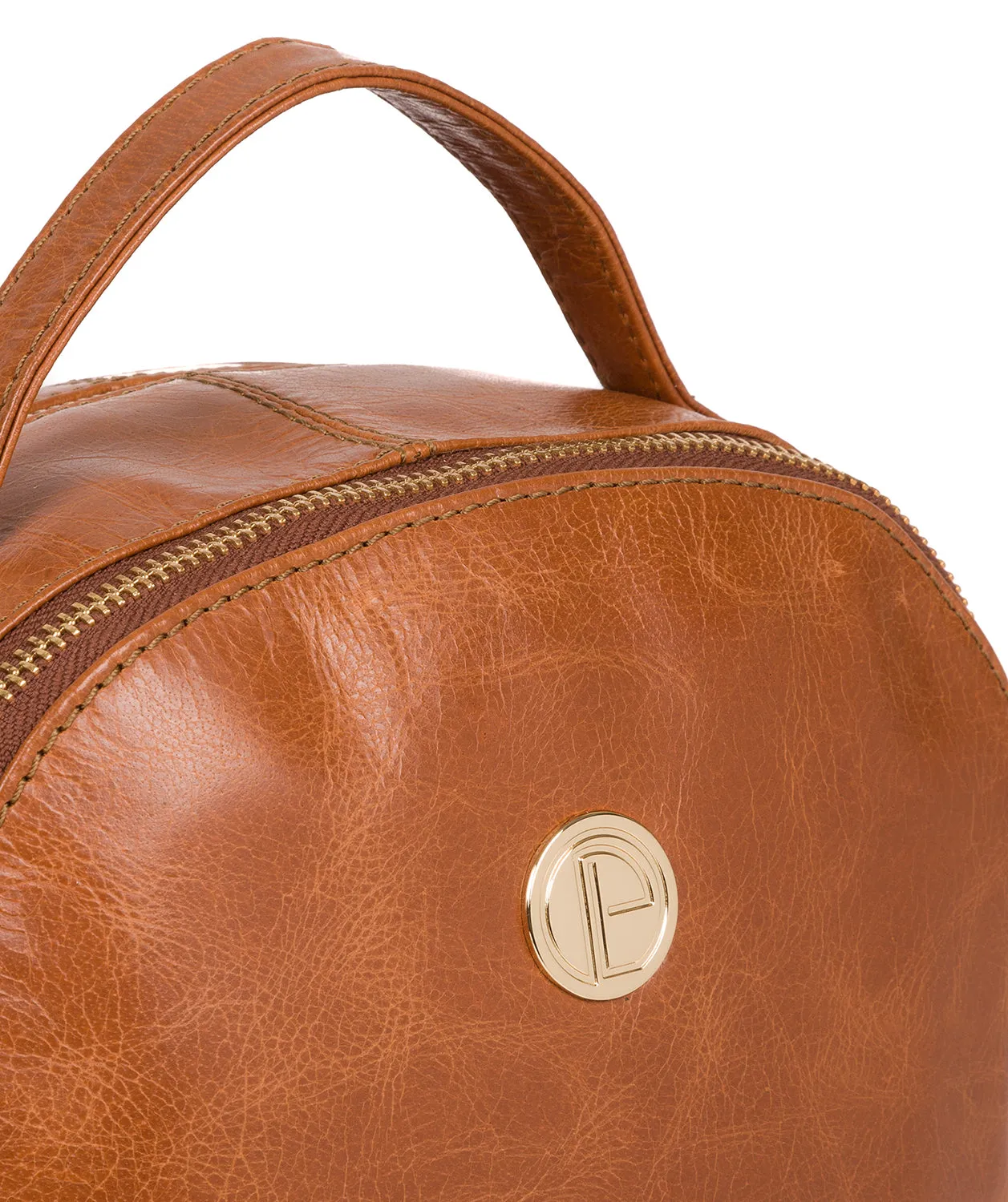 'Lunaria' Hazelnut Leather Backpack