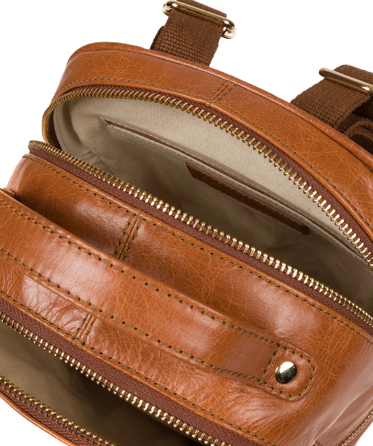 'Lunaria' Hazelnut Leather Backpack