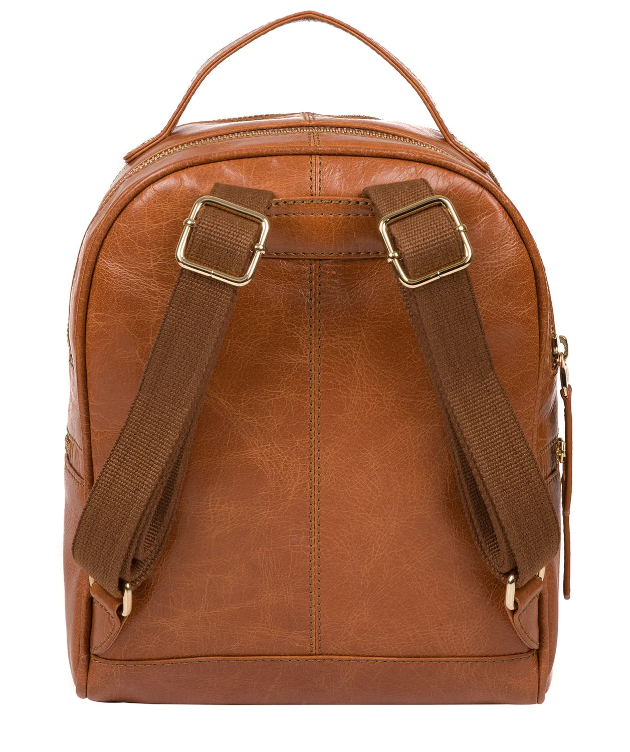'Lunaria' Hazelnut Leather Backpack
