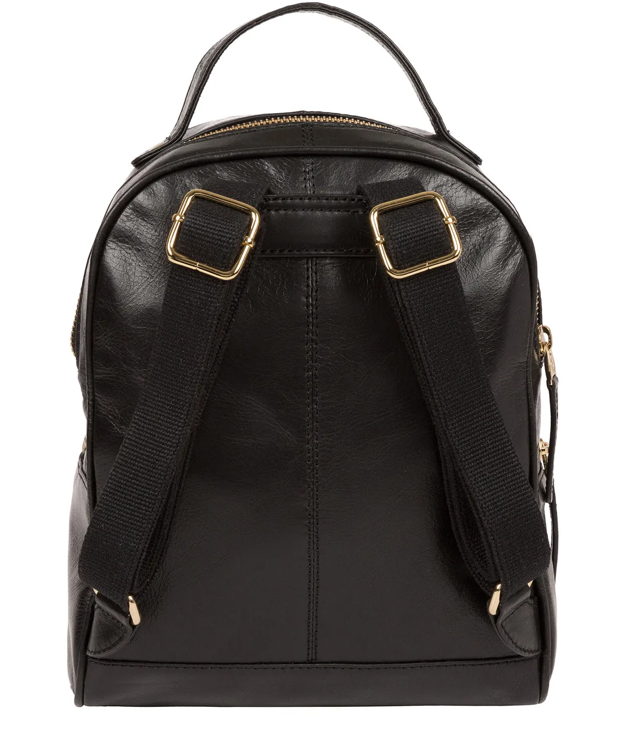 'Lunaria' Jet Black Leather Backpack