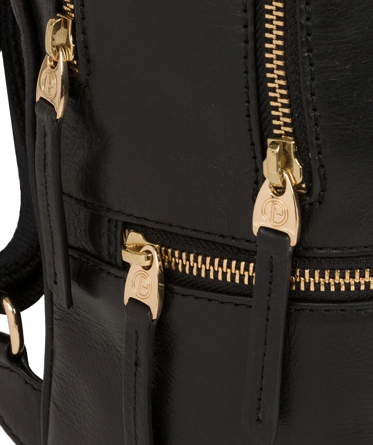 'Lunaria' Jet Black Leather Backpack