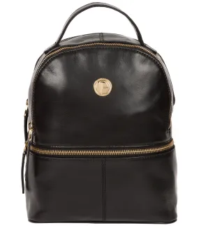 'Lunaria' Jet Black Leather Backpack