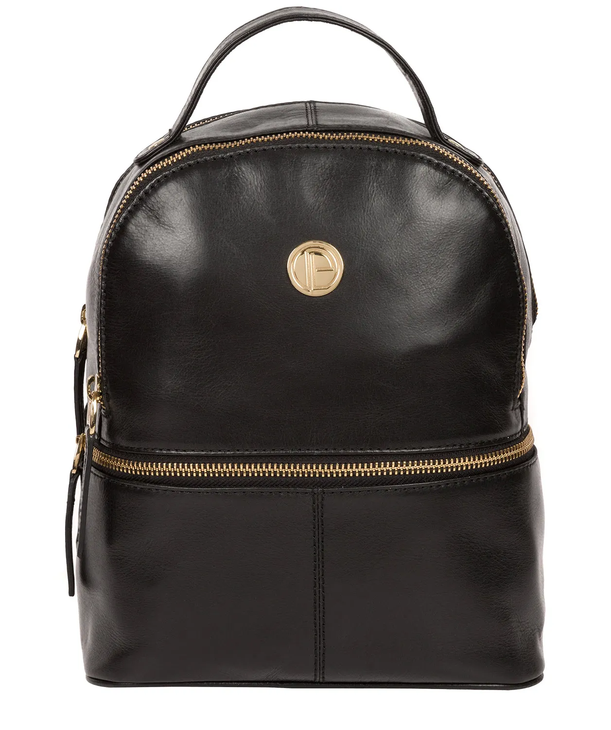 'Lunaria' Jet Black Leather Backpack