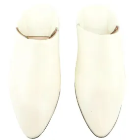 Men Leather Moroccan Slipper in White