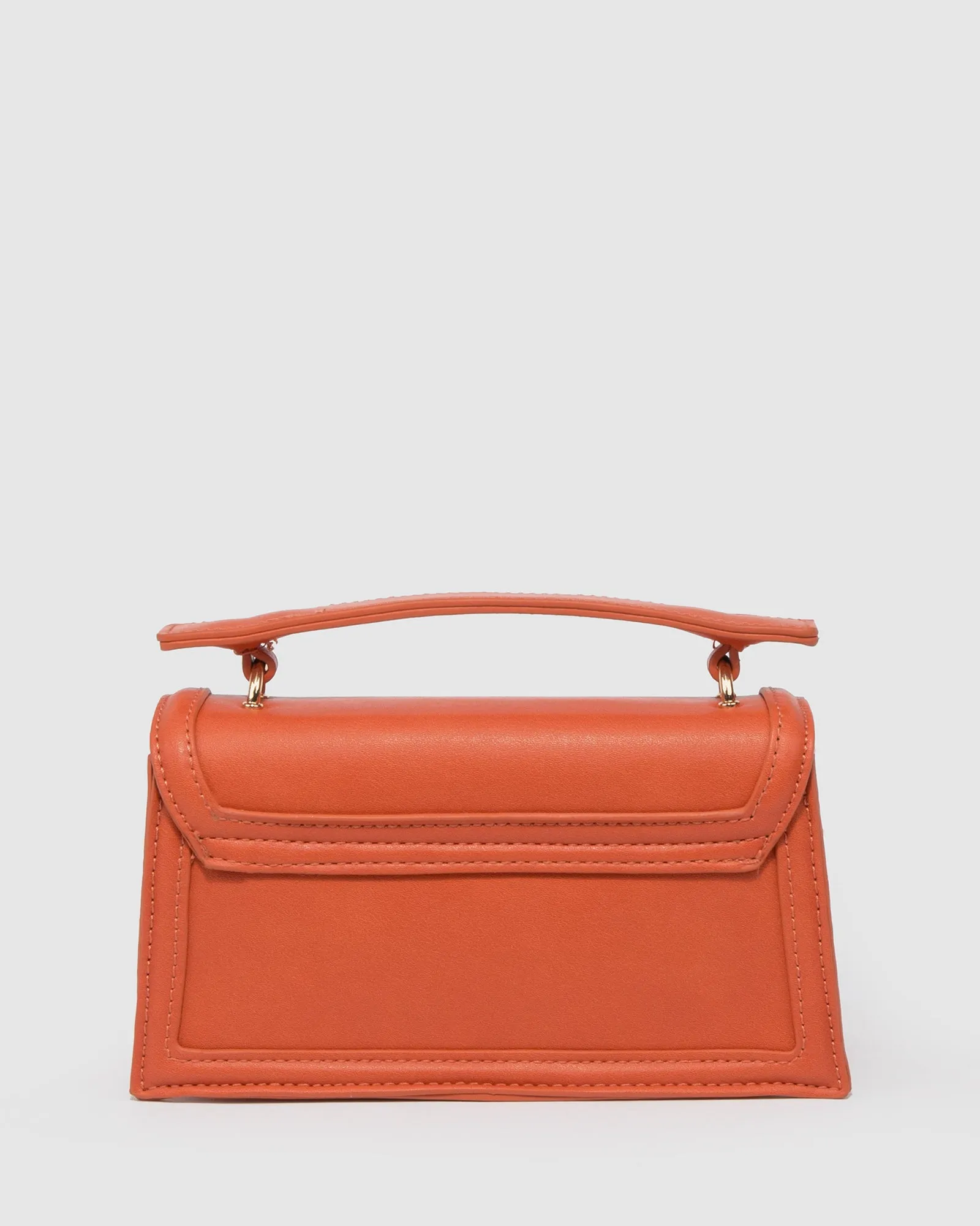 Orange Luna Flat Top Handle Bag