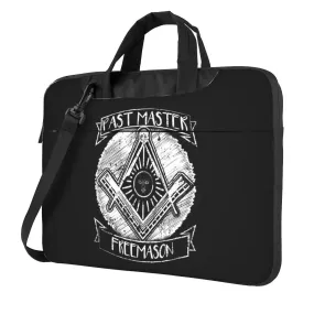 Past Master Blue Lodge Laptop Bag - Black & White Square and Compass Printed Design