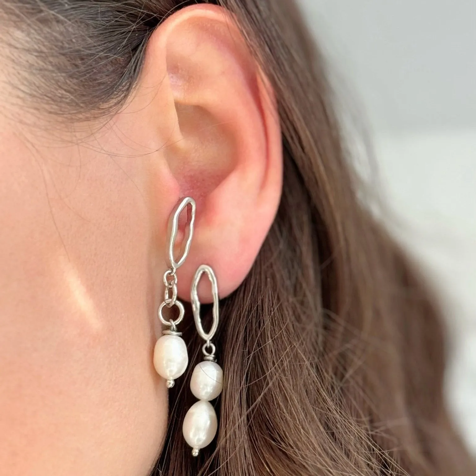 Pearl Drop Mismatched Earrings
