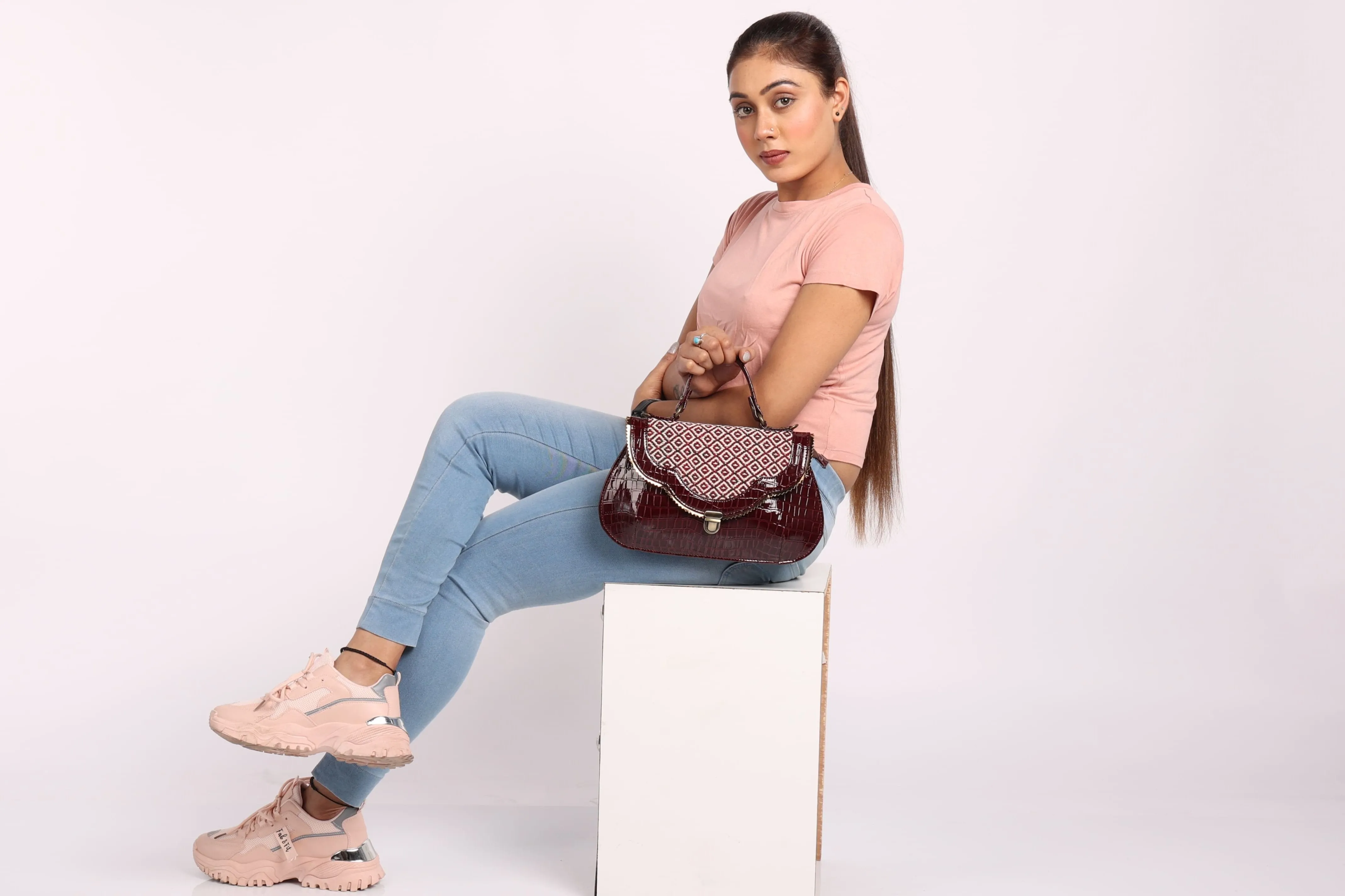 Rudhira Crocodile print stylish handbag