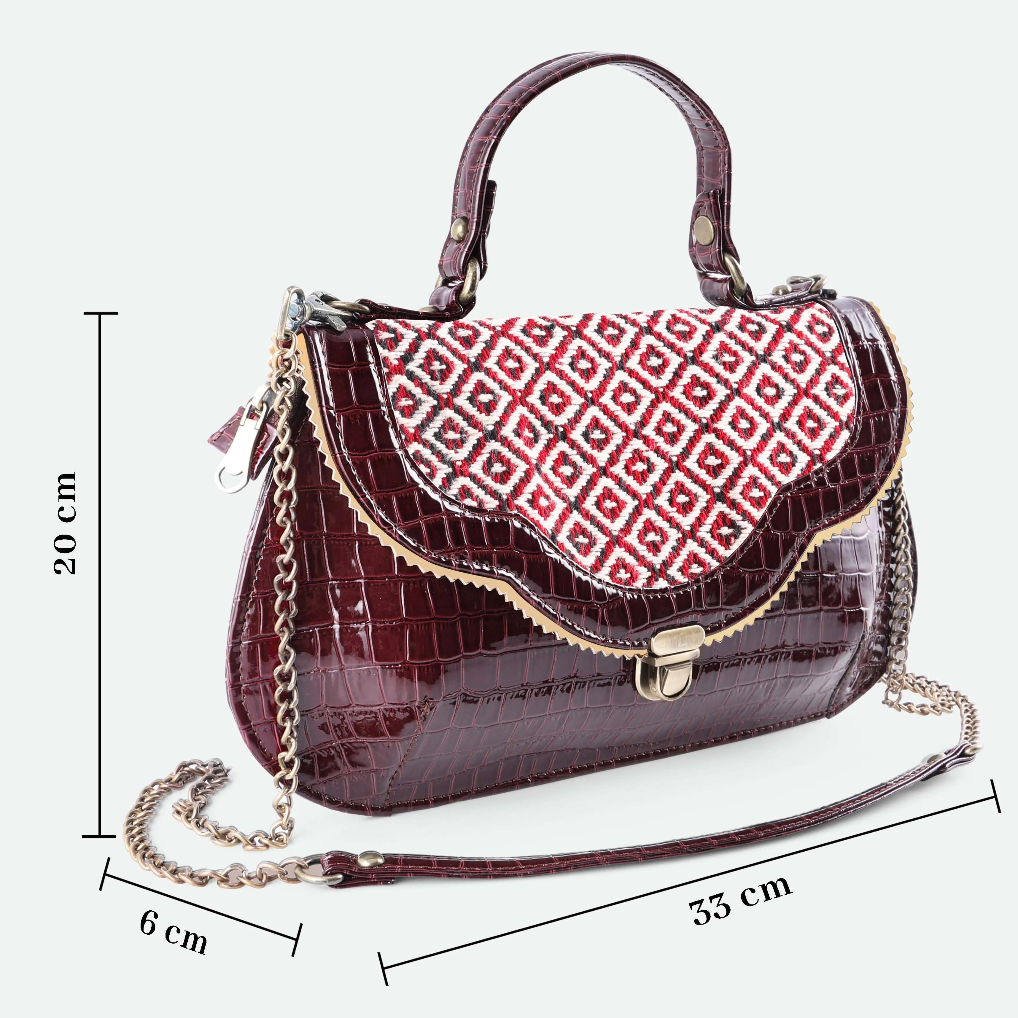 Rudhira Crocodile print stylish handbag