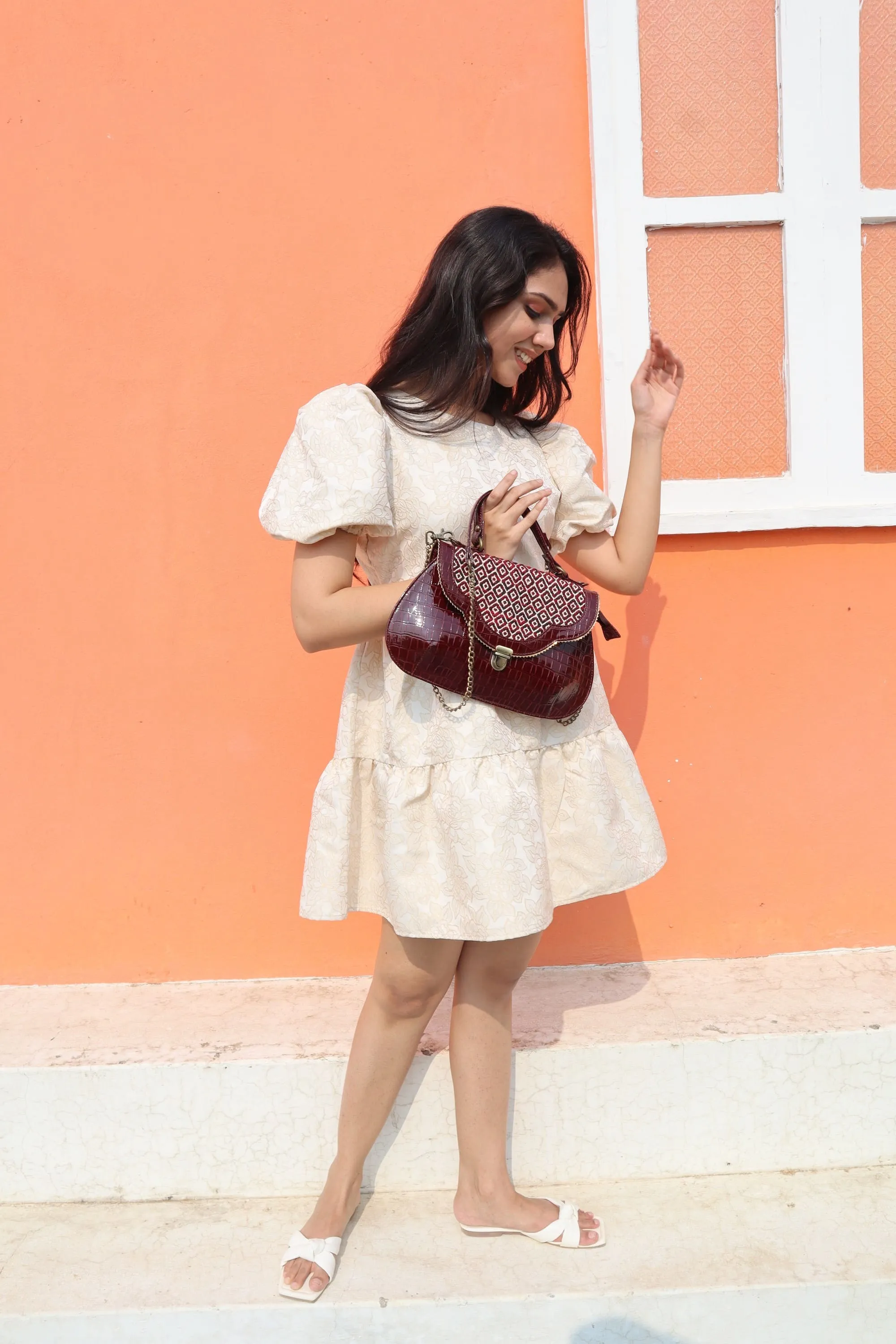 Rudhira Crocodile print stylish handbag