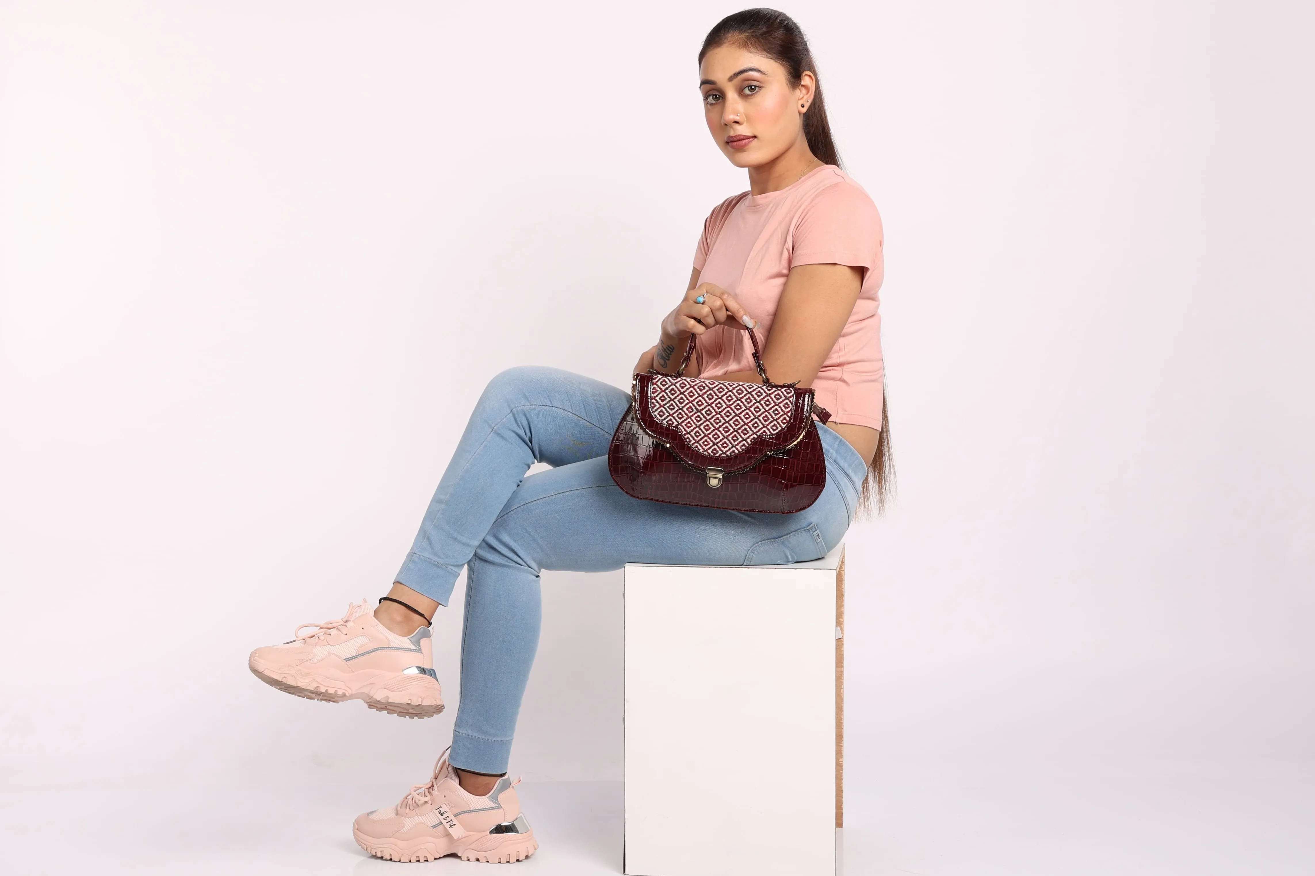 Rudhira Crocodile print stylish handbag