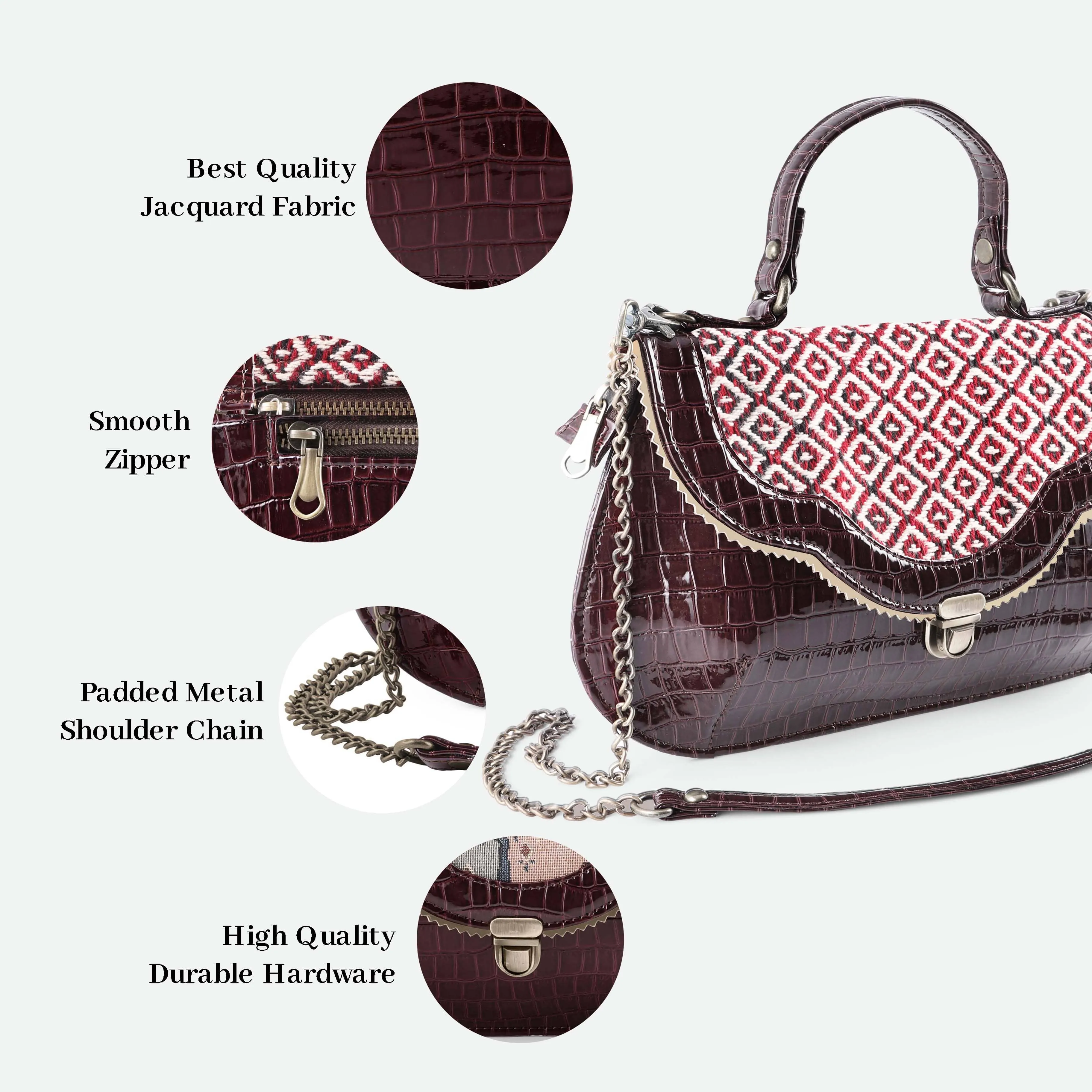 Rudhira Crocodile print stylish handbag