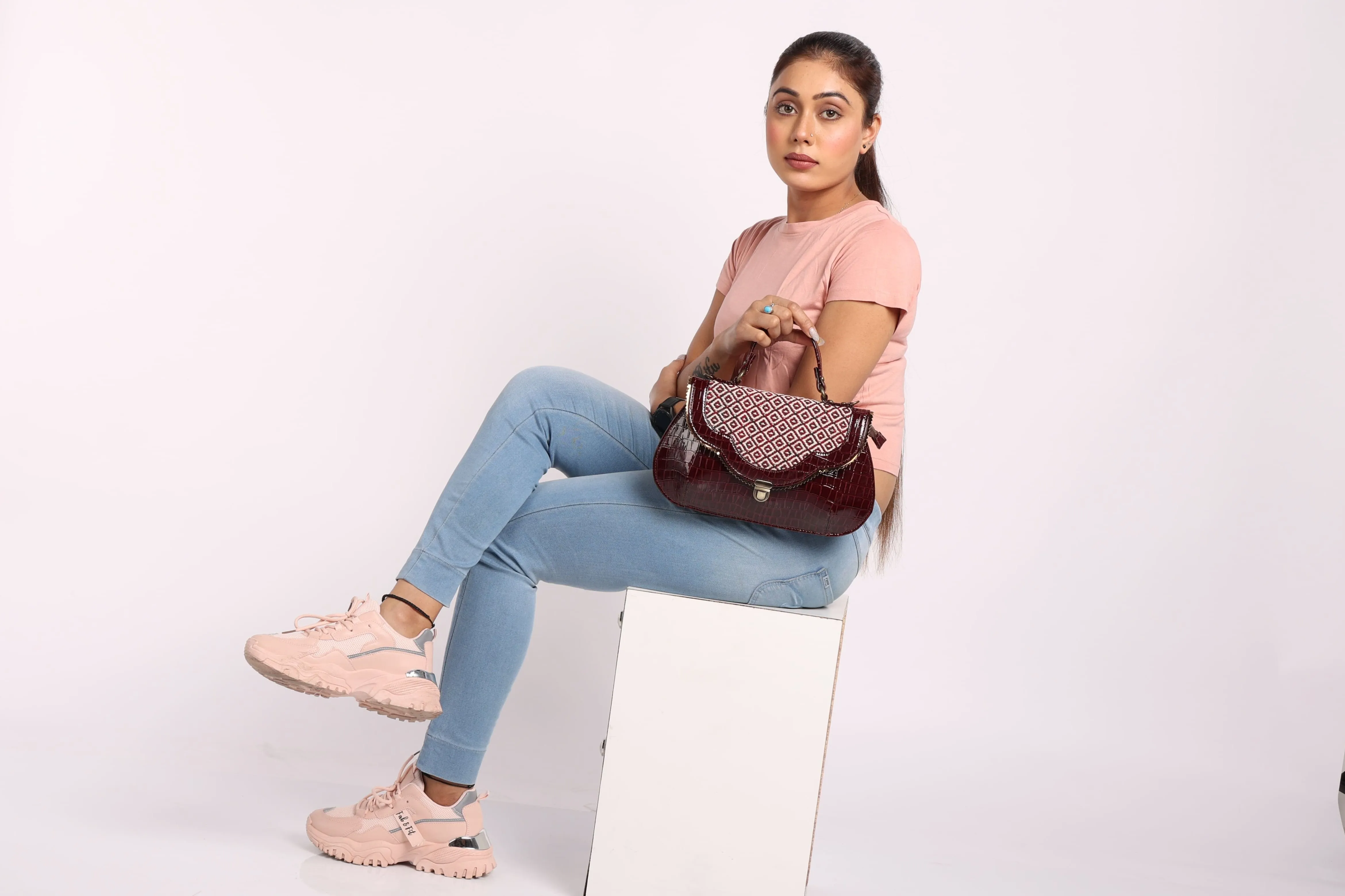 Rudhira Crocodile print stylish handbag