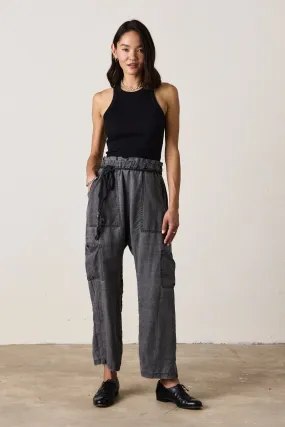 SHAILEY PAPERBAG WAIST PANT / PIGMENT BLACK