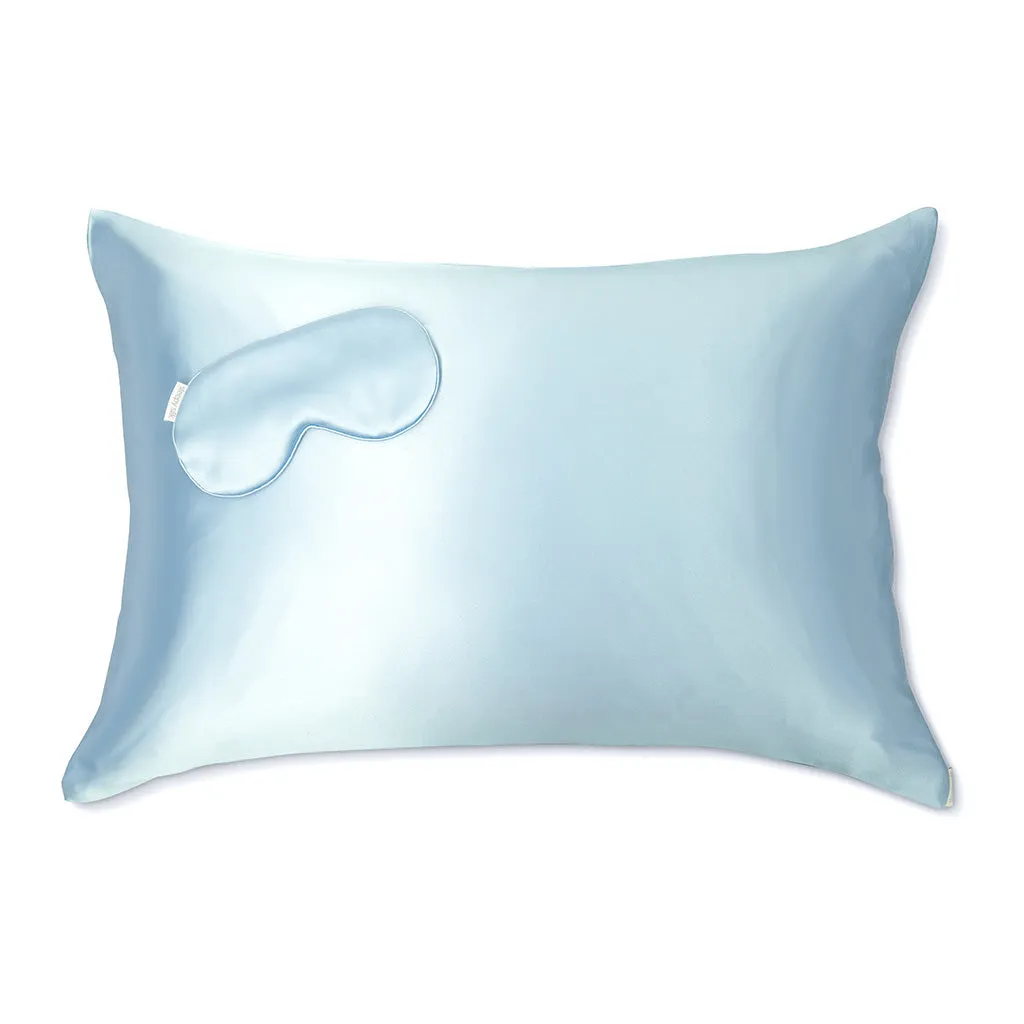 Silk Pillowcase   Silk Eye Mask Set - Sky