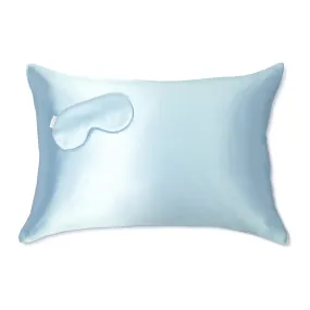 Silk Pillowcase   Silk Eye Mask Set - Sky
