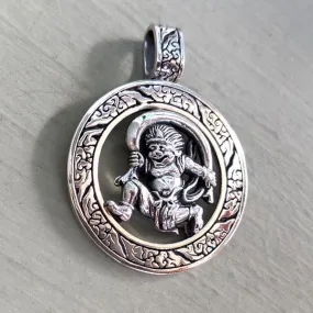Silver Japanese Fujin Pendant