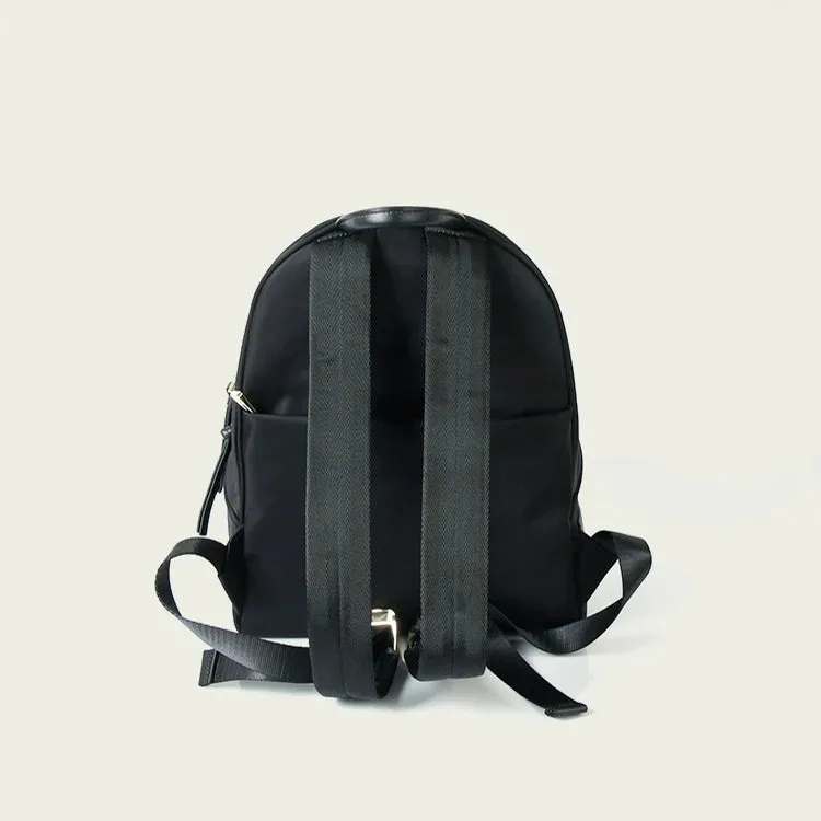 Small Black Nylon Backpack Waterproof Rucksack For Women