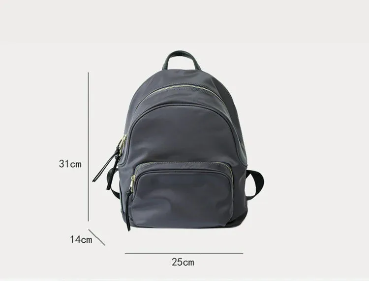 Small Black Nylon Backpack Waterproof Rucksack For Women