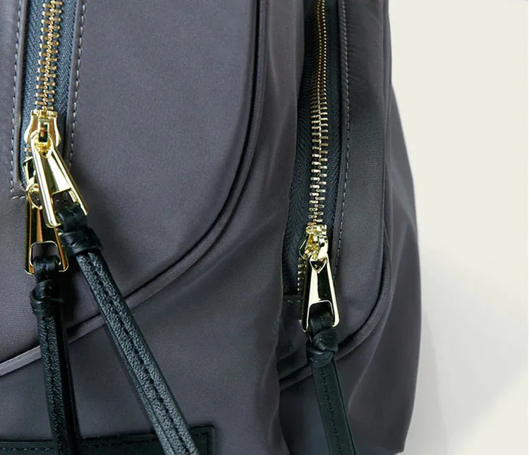 Small Black Nylon Backpack Waterproof Rucksack For Women