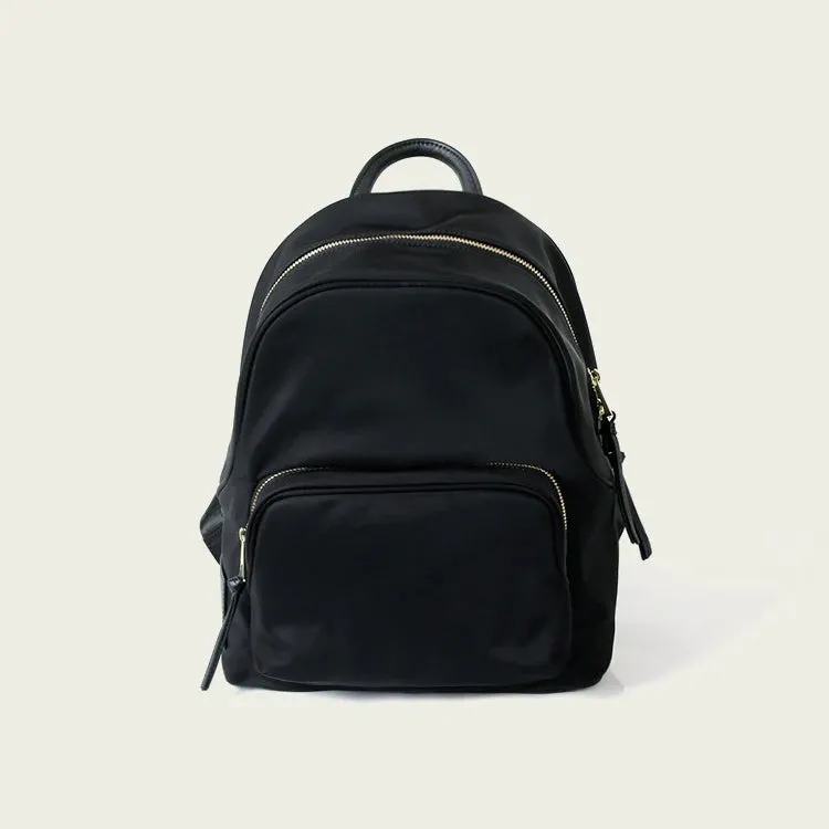 Small Black Nylon Backpack Waterproof Rucksack For Women