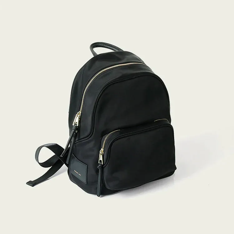 Small Black Nylon Backpack Waterproof Rucksack For Women