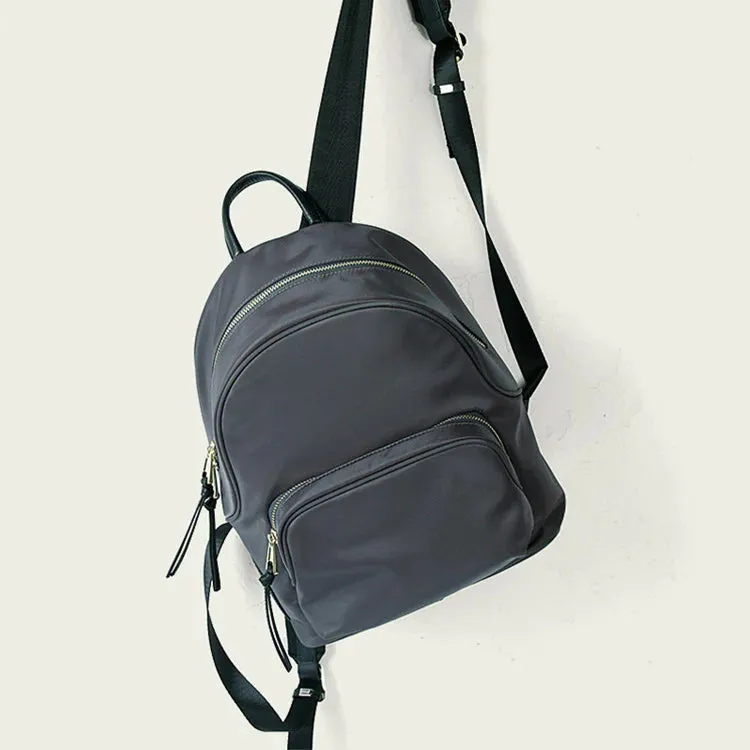 Small Black Nylon Backpack Waterproof Rucksack For Women