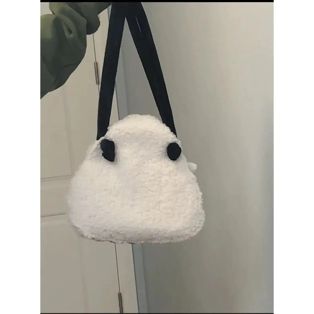 Sohiwoo Autumn Winter Japanese Cute Plush Corduroy Fashion Sushi Rice Ball Messenger Bag Women Bag Tote Bag Purses Handbags