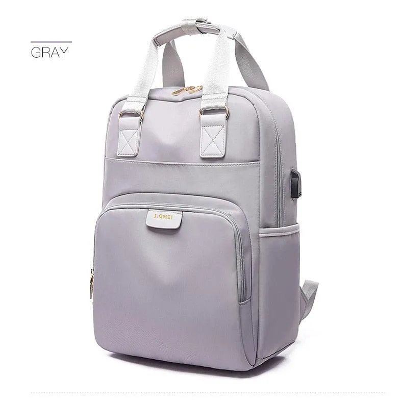 Stylish Waterproof Laptop Backpack 15.6 Women Fashion Backpack for girls Black Backpack Female large Bag 13 13.3 14 15 inch Pink