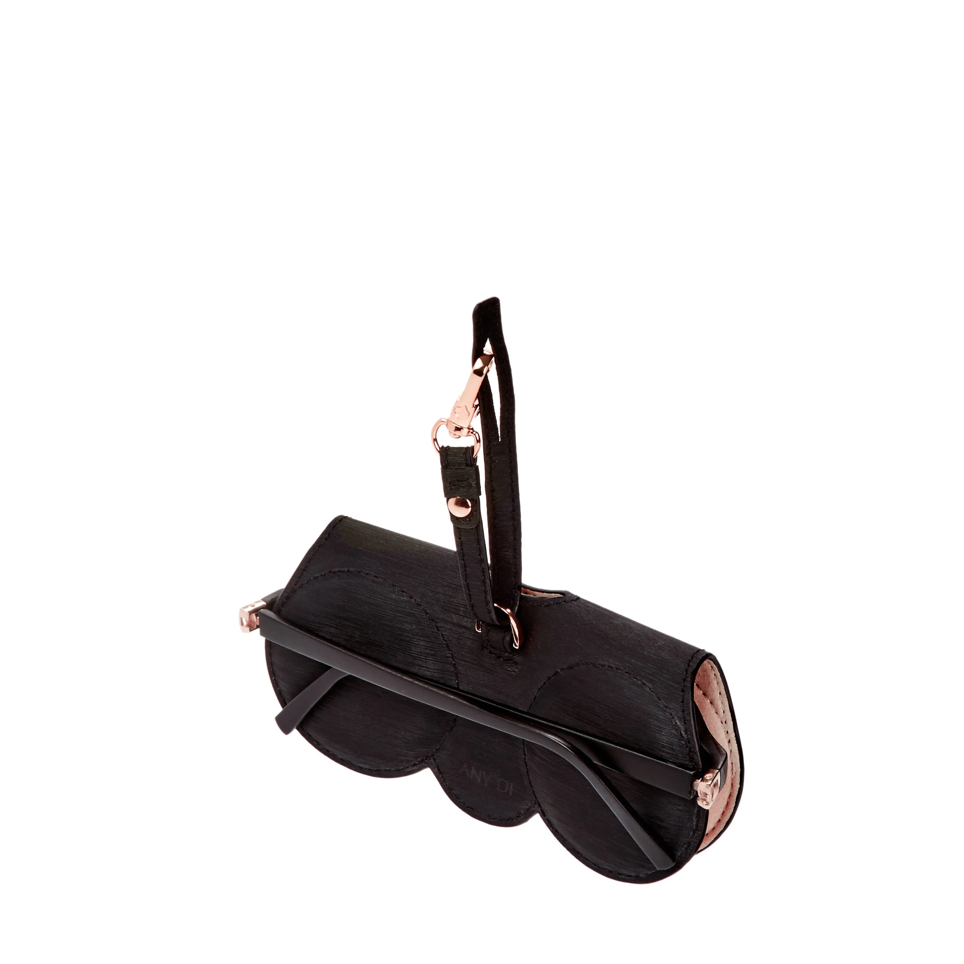 Sunglasses Case |   Neubau Black |  Vegan 24K Rose Gold Plated