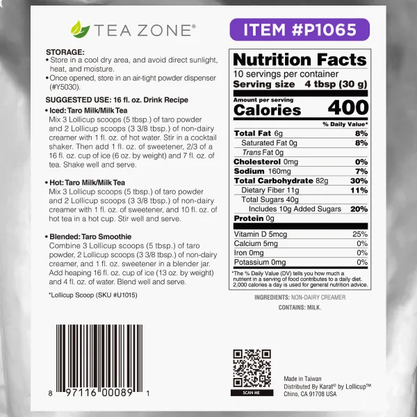 Tea Zone Taro Powder - Bag (2.2 lbs)