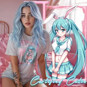 Unleash Your Inner Anime Thirst Trap: Epic Bunnygirl Oversized Cotton T-Shirt