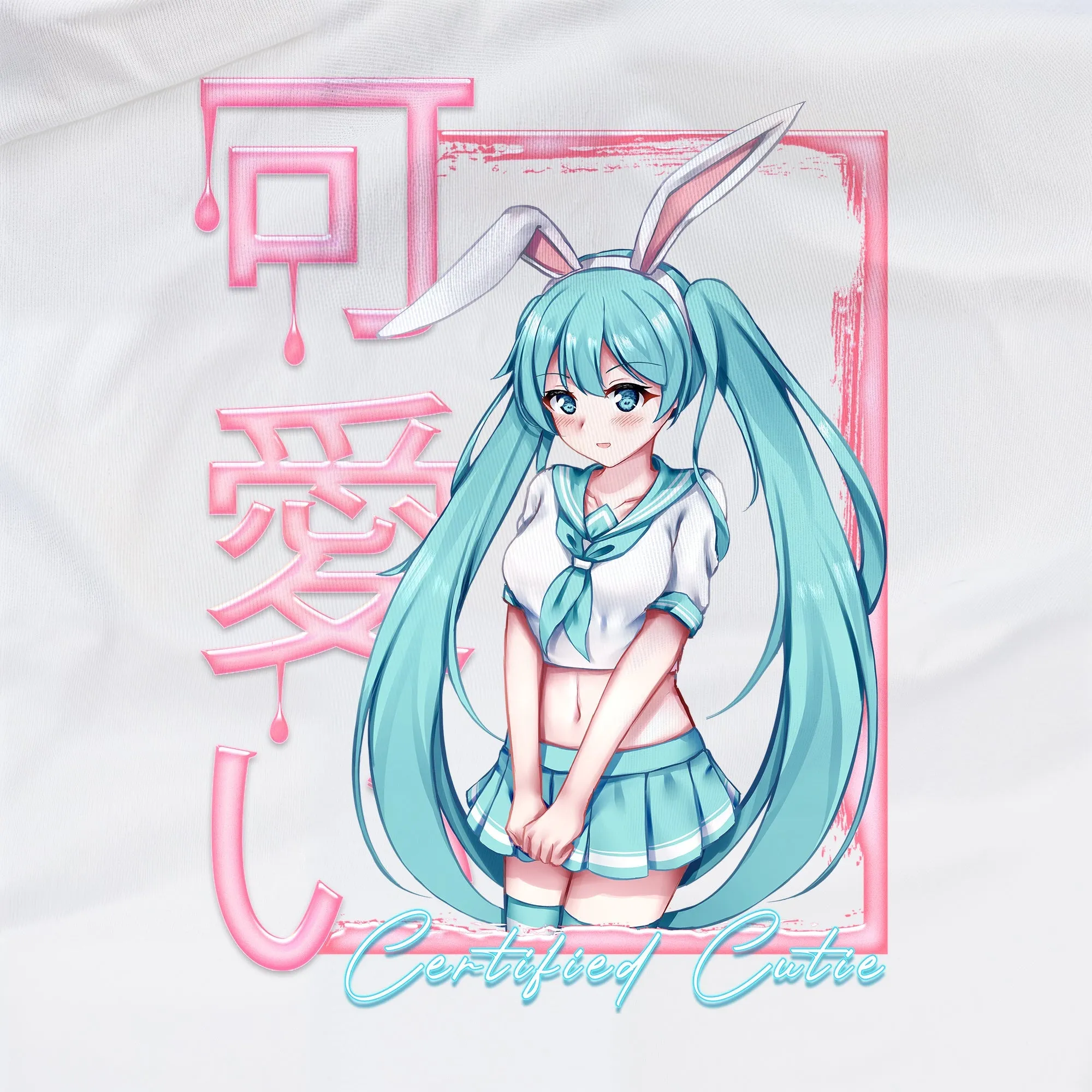 Unleash Your Inner Anime Thirst Trap: Epic Bunnygirl Oversized Cotton T-Shirt